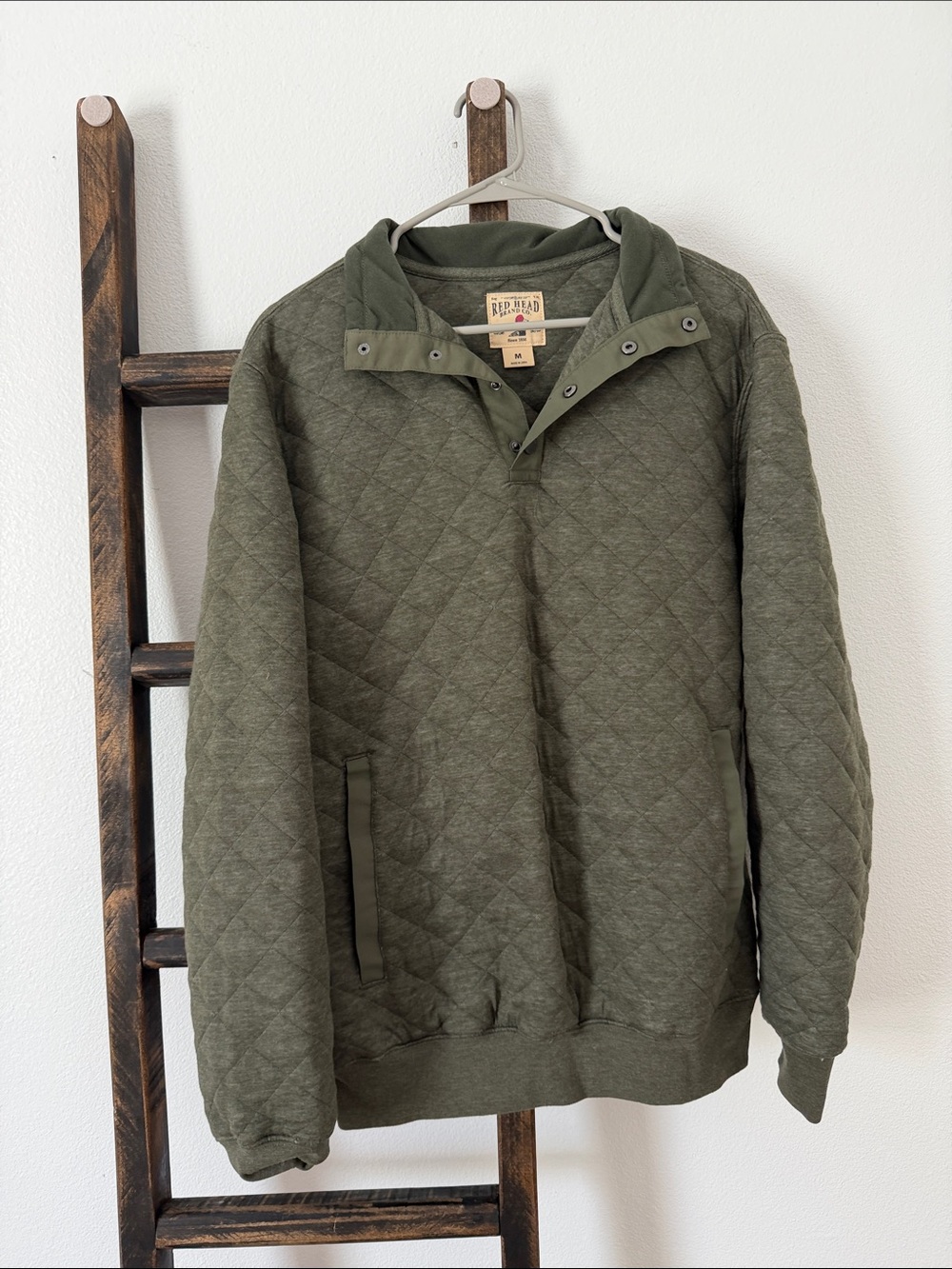 RedHead Quilted Olive Green Pullover Shirt Jacket